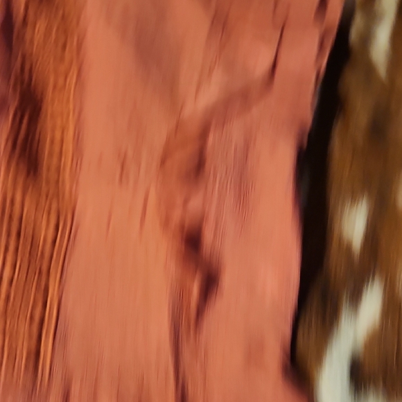 Women's Ruffled Lace Trim Top - Rust - Picture 6 of 8